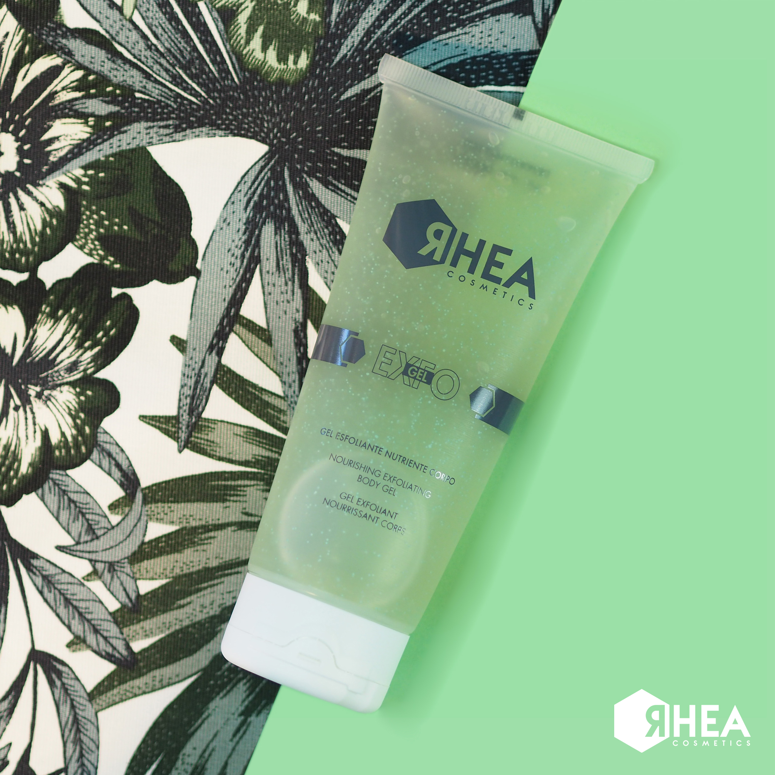 Відлущувальний живильний гель для душу з мікросферами жожоба RHEA Cosmetics Exfo Gel Nourishing Exfoliating Gel